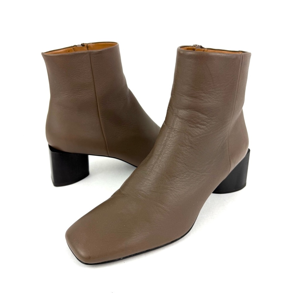 Coclico Lone Brown Ankle Boots Square Toe Block Heel